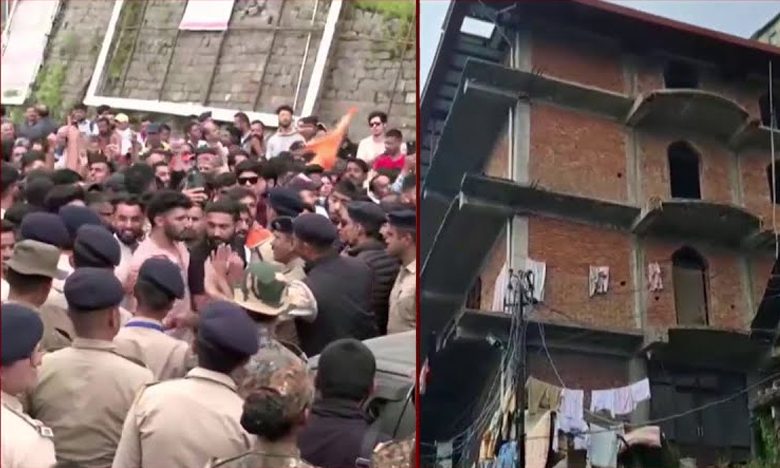 Demonstration to remove illegal construction of mosque in Shimla: Hindu organizations broke barricades