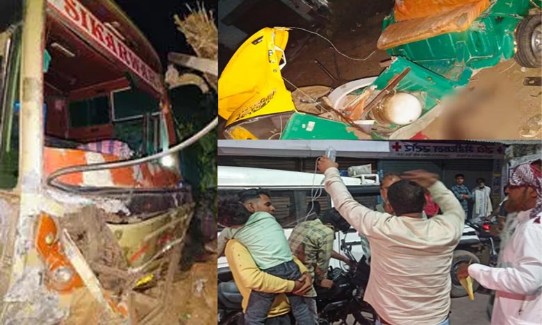 Bus hits tempo in Dholpur Rajasthan 11 people including 8 children die in tragic accident