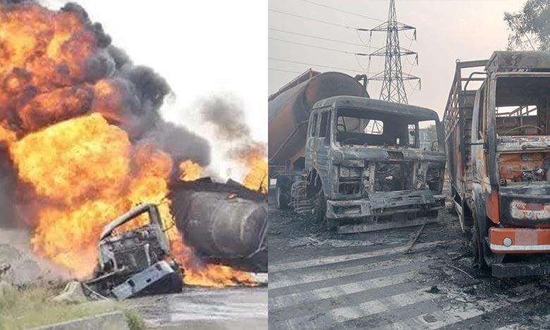 8 people burnt alive 35 injured in LPG tanker explosion in Jaipur 40 vehicles also burnt to ashes