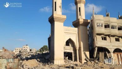 Al-Hassan Mosque in Gaza where unarmed worshippers were massacred while praying