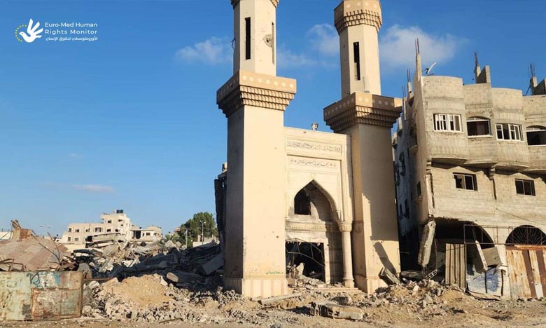 Al-Hassan Mosque in Gaza where unarmed worshippers were massacred while praying