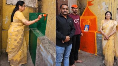 BJP MP in Pune paints green wall as saffron Opposition parties criticize shameful move