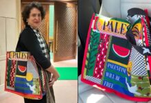 Congress is the new Muslim League Leaders mock BJP over Priyanka Gandhi Palestine bag