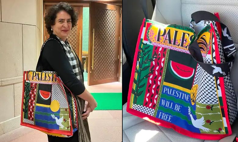 Congress is the new Muslim League Leaders mock BJP over Priyanka Gandhi Palestine bag