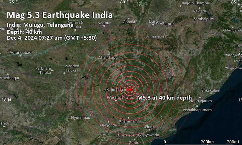 Earthquake tremors felt in Telangana and Maharashtra magnitude 5.3 on the Richter scale