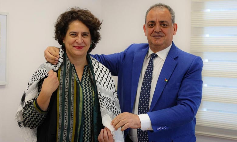 Palestinian Ambassador meets Priyanka Gandhi Congratulations on her victory in Wayanad by-election